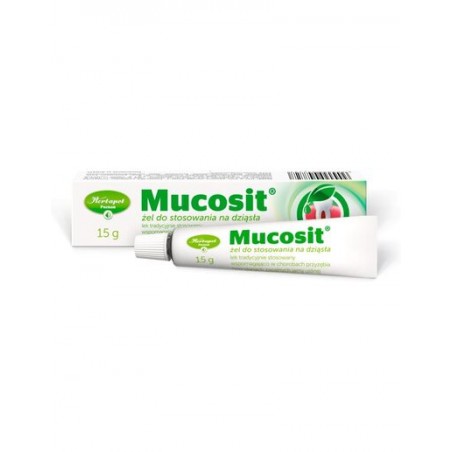 Mucosit Dent, kojący żel na dziąsła, 15 g