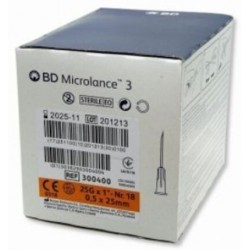 Igły iniekcyjne 0,5 x 25 mm, 100 sztuk