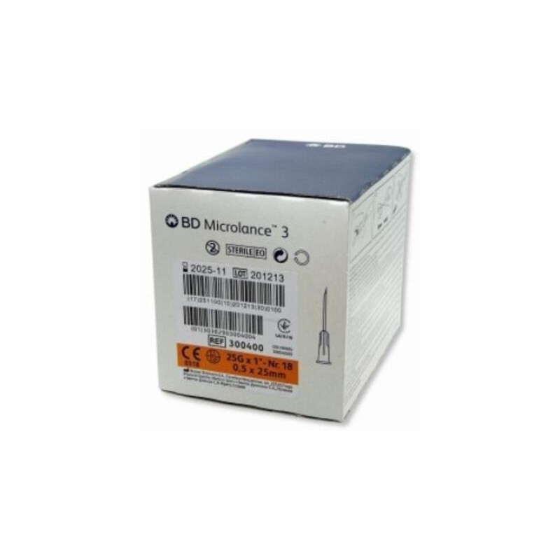 Igły iniekcyjne 0,5 x 25 mm, 100 sztuk 