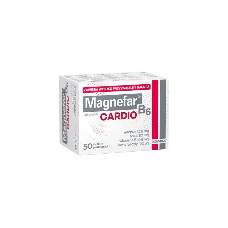 Magnefar B6 Cardio 50 tabletek 