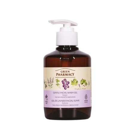 Green Pharmacy Delikatny Żel do mycia twarzy dla skóry ze skłonnością do podrażnień Szałwia, 270 ml