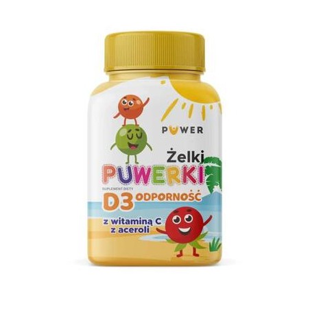  Puwerki D3 Odporność z witaminą C z aceroli, żelki, 50 szt. 