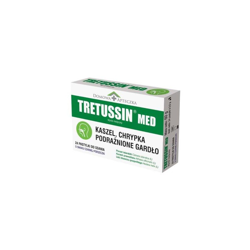 DOMOWA APTECZKA Tretussin Med, 24 pastylki do ssania 