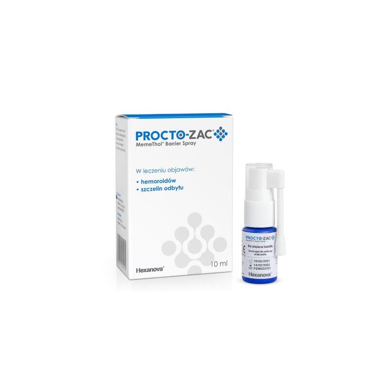 Procto-Zac Memethol Barrier Spray, na hemoroidy i szczeliny odbytu, 10 ml 