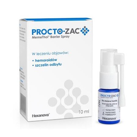  Procto-Zac Memethol Barrier Spray, na hemoroidy i szczeliny odbytu, 10 ml 