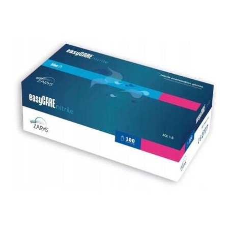  Rękawice easyCARE nitrile diagnostyczne nitrylowe bezpudrowe rozmiar M, 100 szt. 