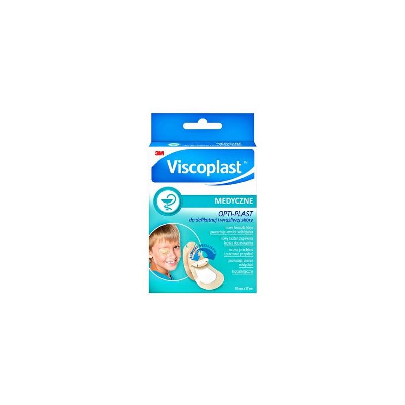 Viscoplast OPTI-PLAST, plastry okulistyczne do skóry delikatnej, 80 x 57 mm, 5 szt. 