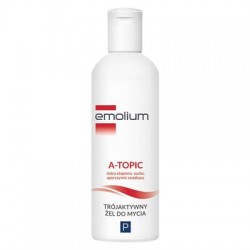 Emolium A-Topic, trójaktywny żel do mycia ciała do skóry atopowej, suchej i uporczywie swędzącej, od 1 miesiąca, 200 ml