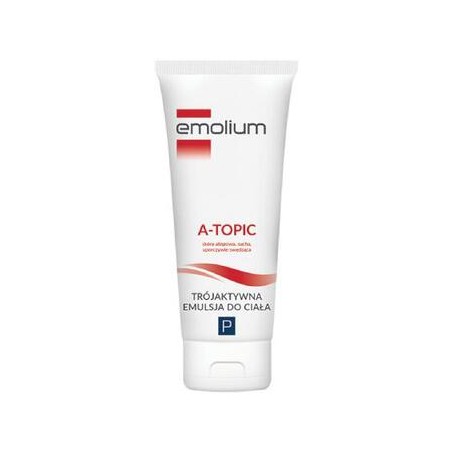 Emolium A-Topic, trójaktywna emulsja do ciała do skóry atopowej, suchej i uporczywie swędzącej, od 1 miesiąca, 200 ml