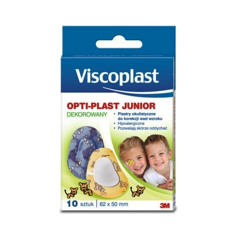Plaster OPTI-PLAST JUNIOR okulistyczne DEKOROWANE rozm.62x50mm, 10 szt 