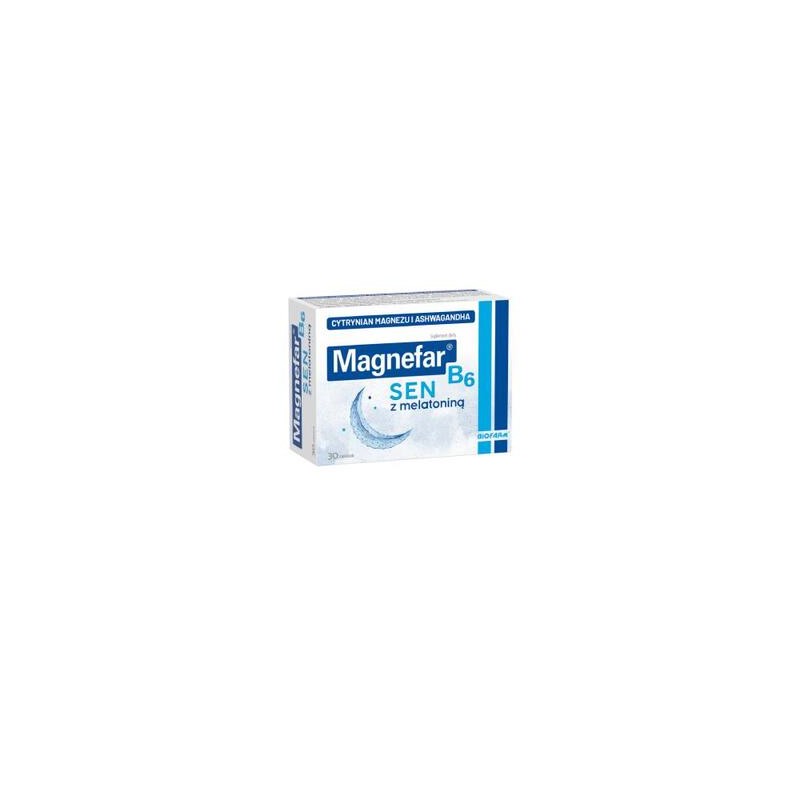 Magnefar B6 Sen z melatoniną, 30 tabletek 
