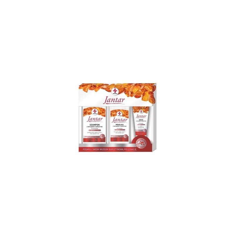 Zestaw Jantar Medica, szampon do włosów zniszczonych, 330 ml + mgiełka, 200 ml + serum, 30 ml 