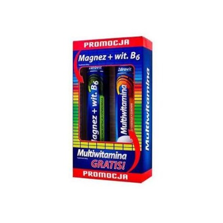 Zdrovit Magnez z witaminą B6, 24 tabletki musujące + Multiwitamina, 20 tabletek musujących