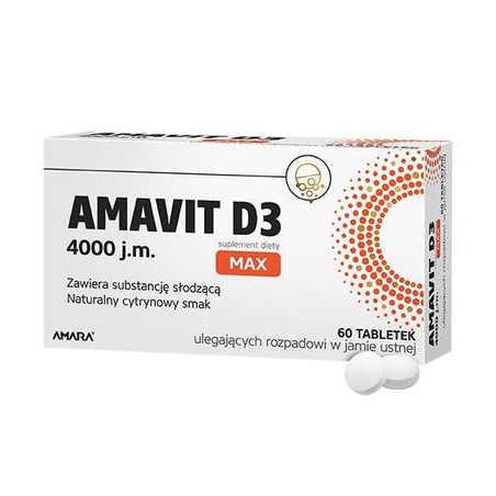  AMAVIT D3 MAX 4000 j.m. 60 tabletek ulegających rozpadowi w jamie ustnej 
