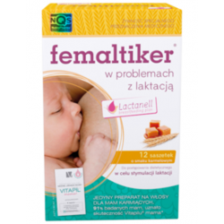 Femaltiker Plus, smak karmelowy 12 saszetek + Vitapil Mama 4 tabletki GRATIS