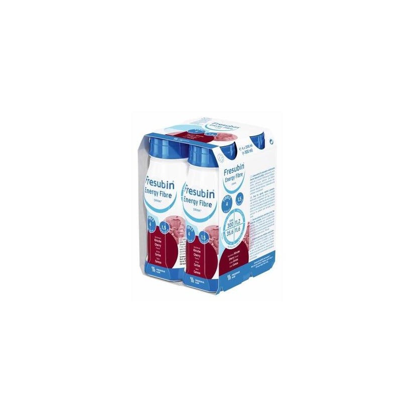 Fresubin Energy Fiber o smaku wiśniowym 4 butelki po 200 ml 