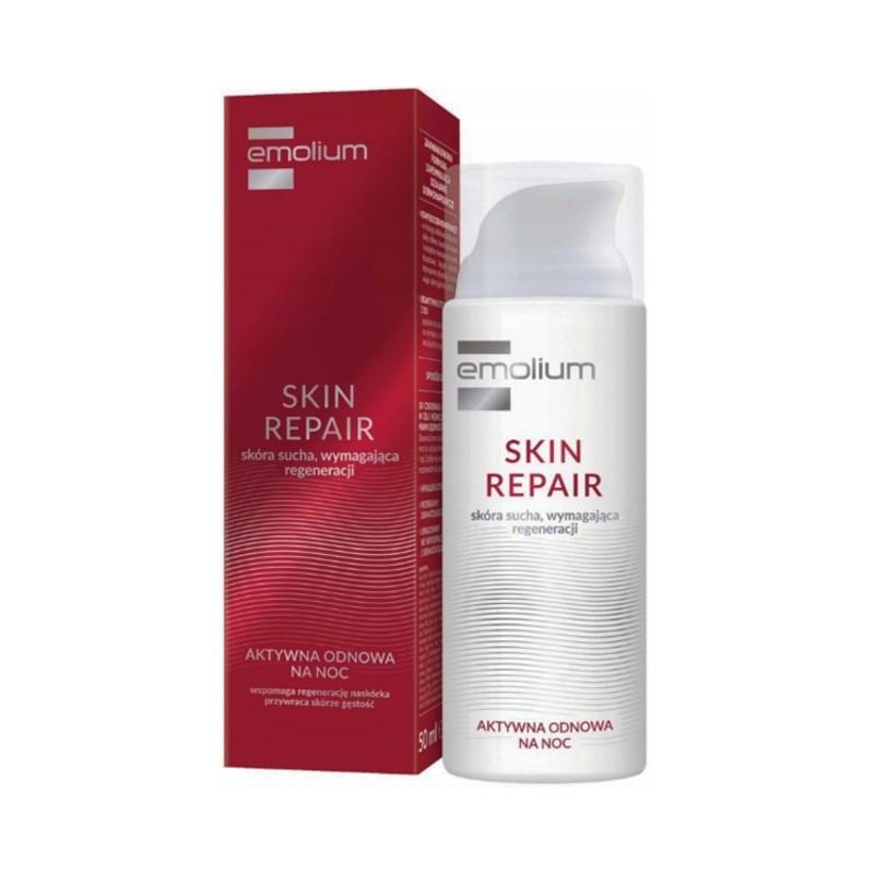 Emolium Skin Repair, aktywna odnowa skóry wrażliwej na noc, 50 ml 