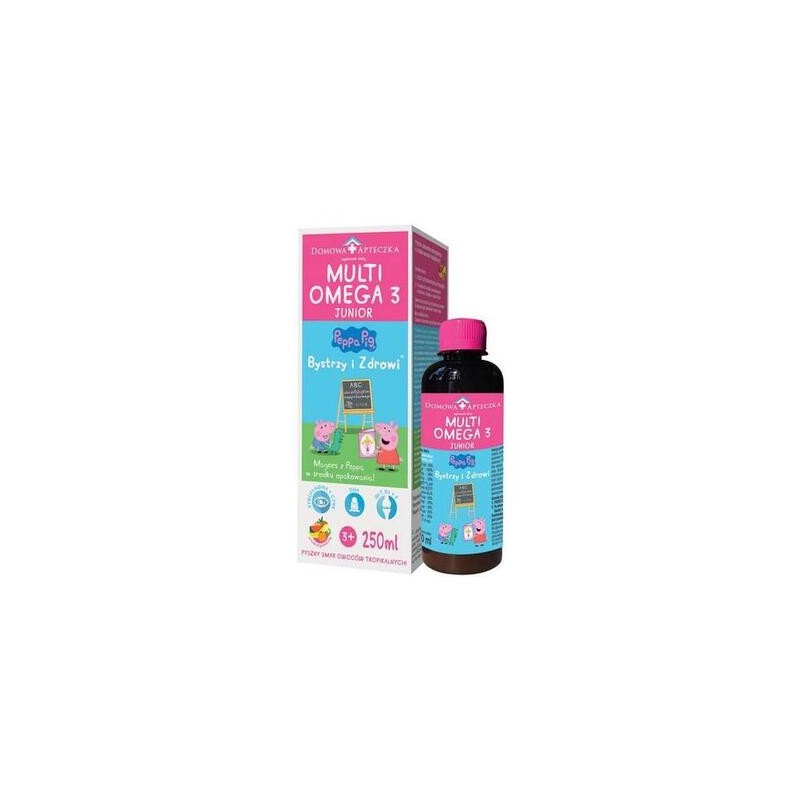 MultiOmega 3 Junior, płyn dla dzieci powyżej 3 lat, smak owoców tropikalnych, 250 ml 
