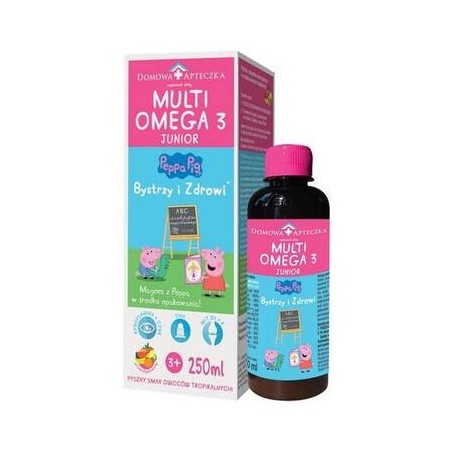  MultiOmega 3 Junior, płyn dla dzieci powyżej 3 lat, smak owoców tropikalnych, 250 ml 