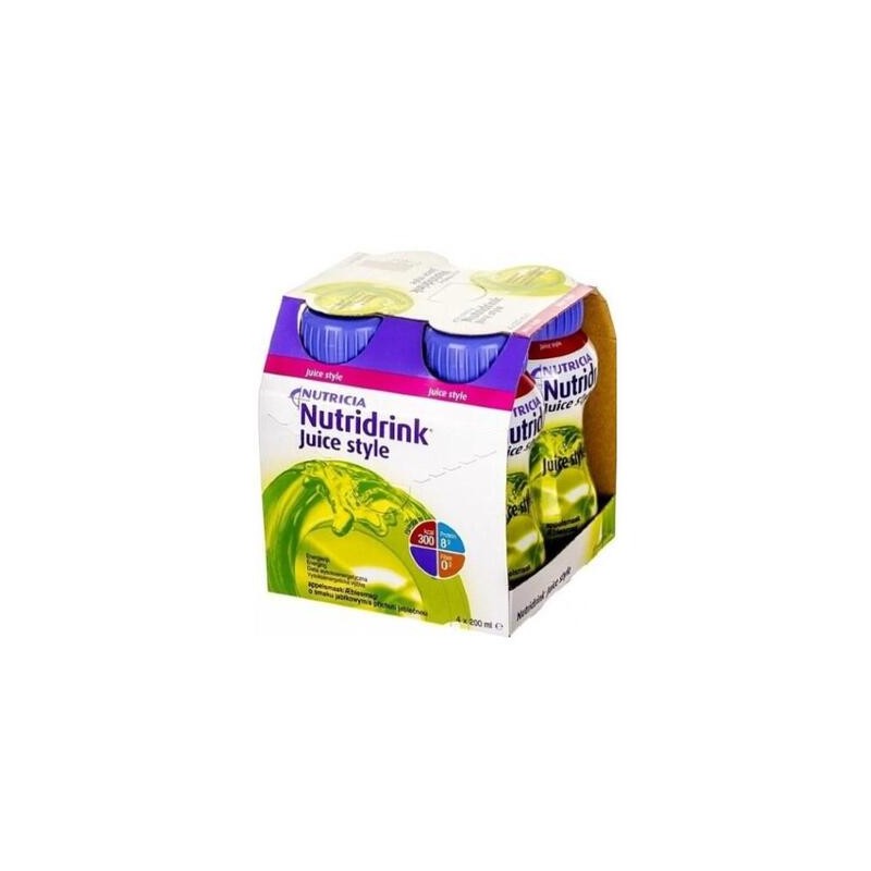 Nutridrink Juicy Style o smaku jabłkowym, 4 butelki po 200 ml 