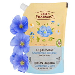 Green Pharmacy Mydło w płynie Rumianek i Len, Opakowanie uzupełniające, 460 ml