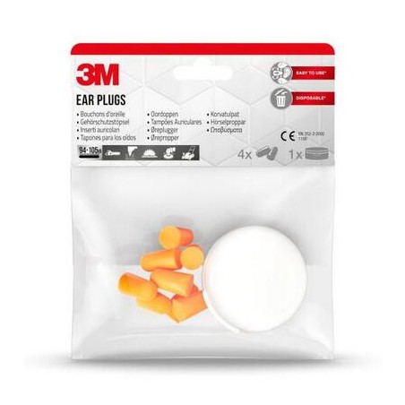 3M 1100 zatyczki do uszu stożkowe, 4 pary (8 sztuk)