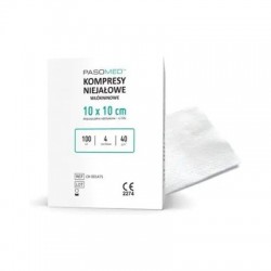Pasomed Kompresy niejałowe 13-nitkowe, 8-warstwowe, 7,5 cm x 7,5 cm, 100 sztuk