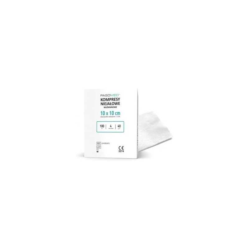 Pasomed Kompresy niejałowe 13-nitkowe, 8-warstwowe, 7,5 cm x 7,5 cm, 100 sztuk 