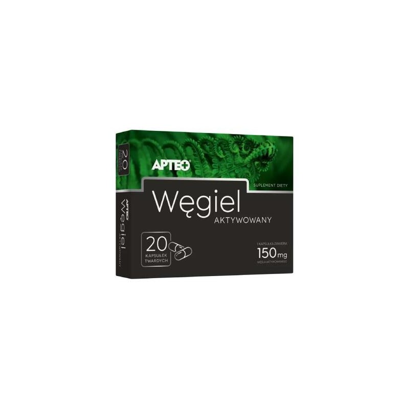 Węgiel aktywowany APTEO, 20 kapsułek 