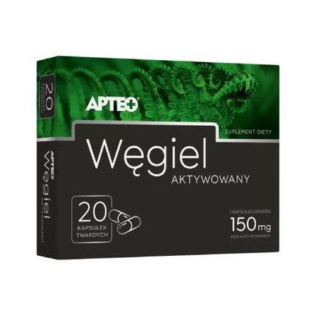  Węgiel aktywowany APTEO, 20 kapsułek 