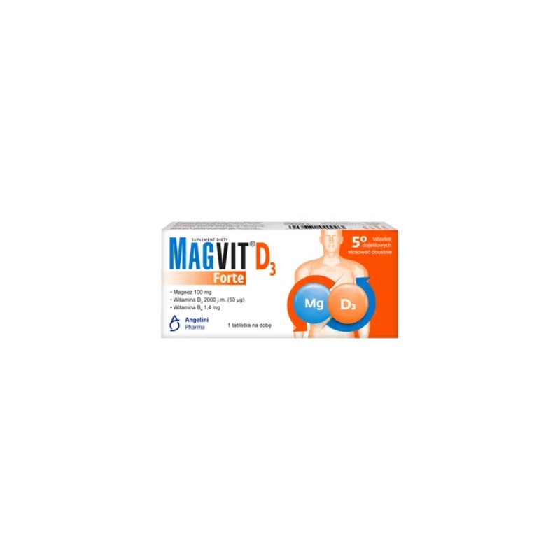 Magvit Forte D3, 50 tabletek dojelitowych 