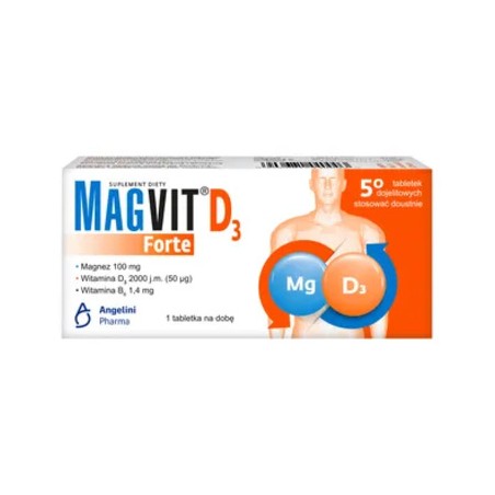  Magvit Forte D3, 50 tabletek dojelitowych 