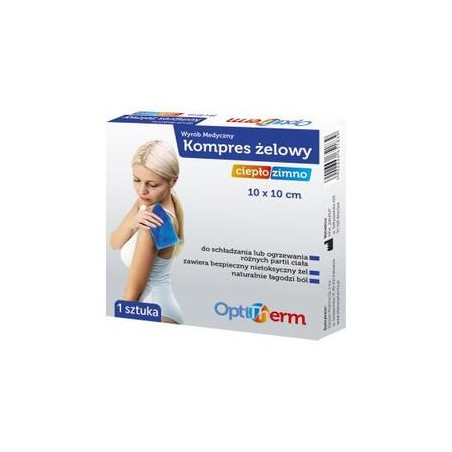  Kompres żelowy ciepło/zimno OptiTherm 10cmx10cm, 1 szt. 