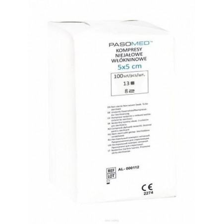  Pasomed kompresy niejałowe 5x5 cml 13 nitkowe 100 sztuk 