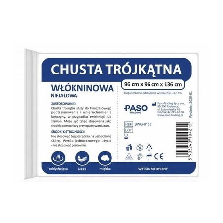  Chusta trójkątna włókninowa niejałowa 96x96x136cm, 1 sztuka 