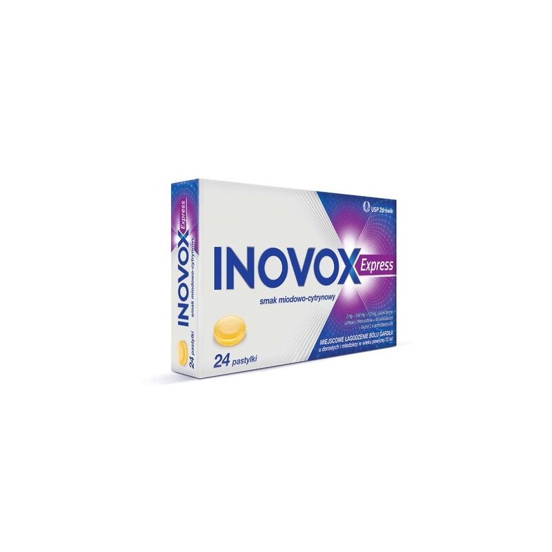 Inovox Express o smaku miodowo-cytrynowym, 24 pastylki 