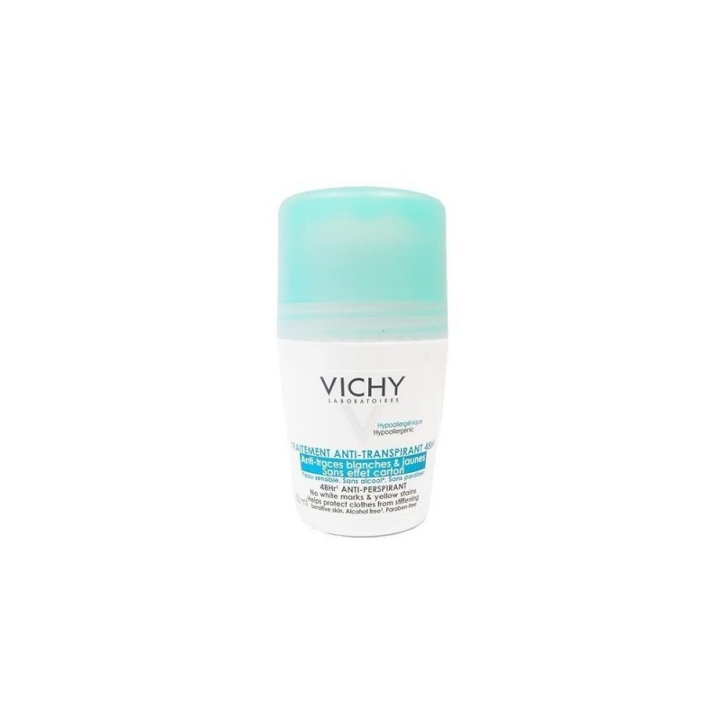 Vichy, antyperspirant roll-on 48h, przeciw śladom na ubraniach, 50 ml 