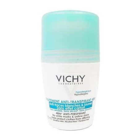 Vichy, antyperspirant roll-on 48h, przeciw śladom na ubraniach, 50 ml