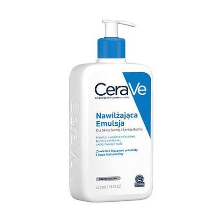  CeraVe, emulsja nawilżająca z ceramidami, skóra sucha i bardzo sucha, 473 ml 