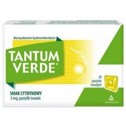 Tantum Verde 3 mg, smak cytrynowy, 30 pastylek twardych