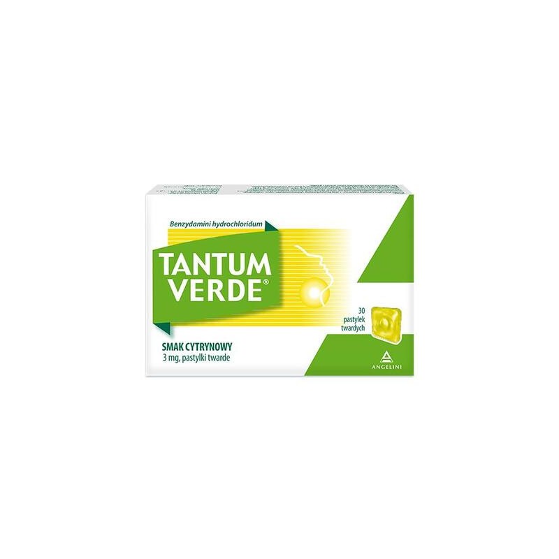Tantum Verde 3 mg, smak cytrynowy, 30 pastylek twardych 