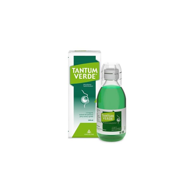 Tantum Verde 1,5 mg/ ml, roztwór do płukania jamy ustnej i gardła, 240 ml 