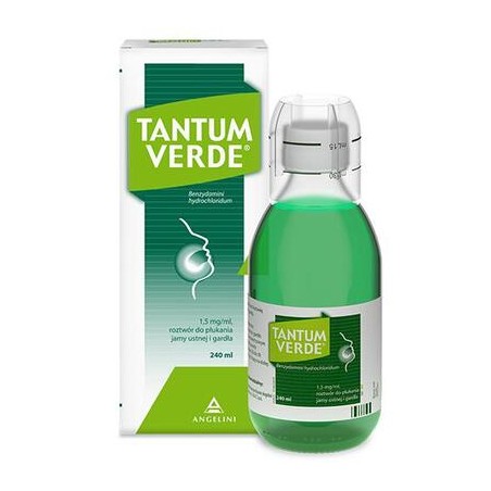 Tantum Verde 1,5 mg/ ml, roztwór do płukania jamy ustnej i gardła, 240 ml