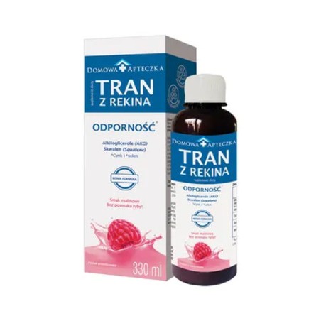  Domowa Apteczka Tran z Rekina, smak malinowy, 330 ml 