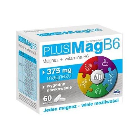 PlusMag B6 magnez z witaminą B6, 60 tabletek