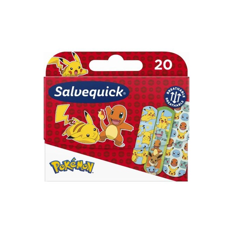 Salvequick, plastry z opatrunkiem, Pokemon, 20 sztuk 