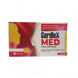 Gardlox Med smak cytrynowy, 3mg, 16 pastylek twardych