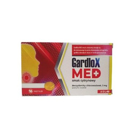Gardlox Med smak cytrynowy, 3mg, 16 pastylek twardych