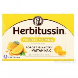 Herbitussin smak Miód i Cytryna, 12 pastylek do ssania