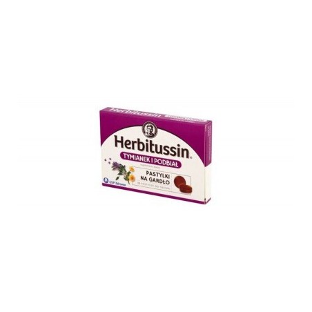  Herbitussin Tymianek i Podbiał, 12 pastylek do ssania 